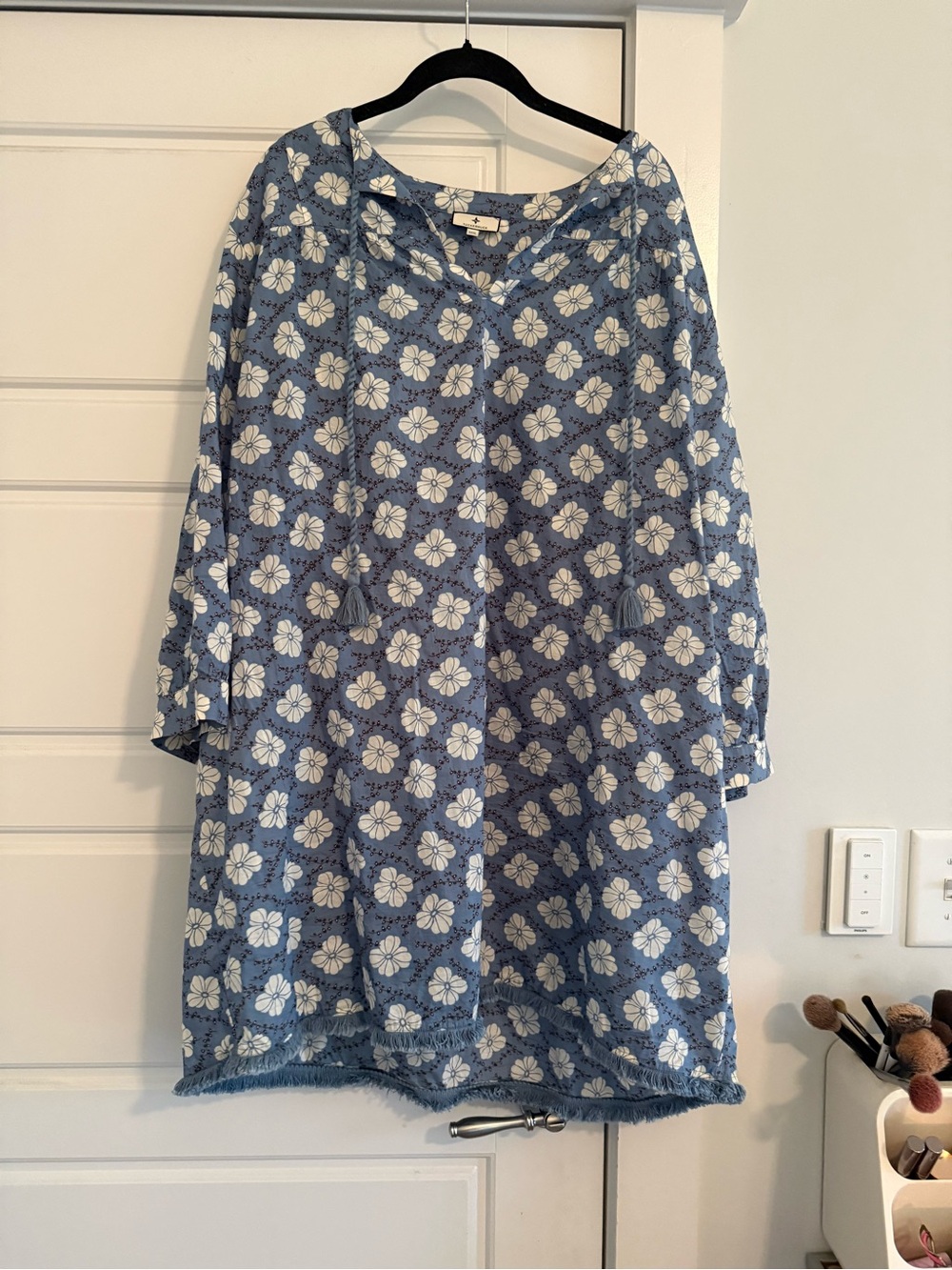 Tuckernuck Blue Floral Tassel Tunic
